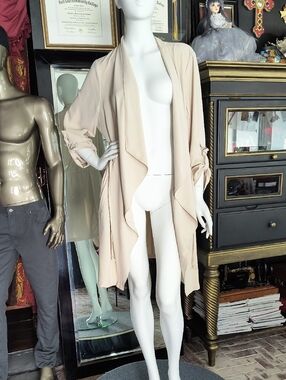 Apt. 9 Lightweight Draped Open Front Cardigan - Beige